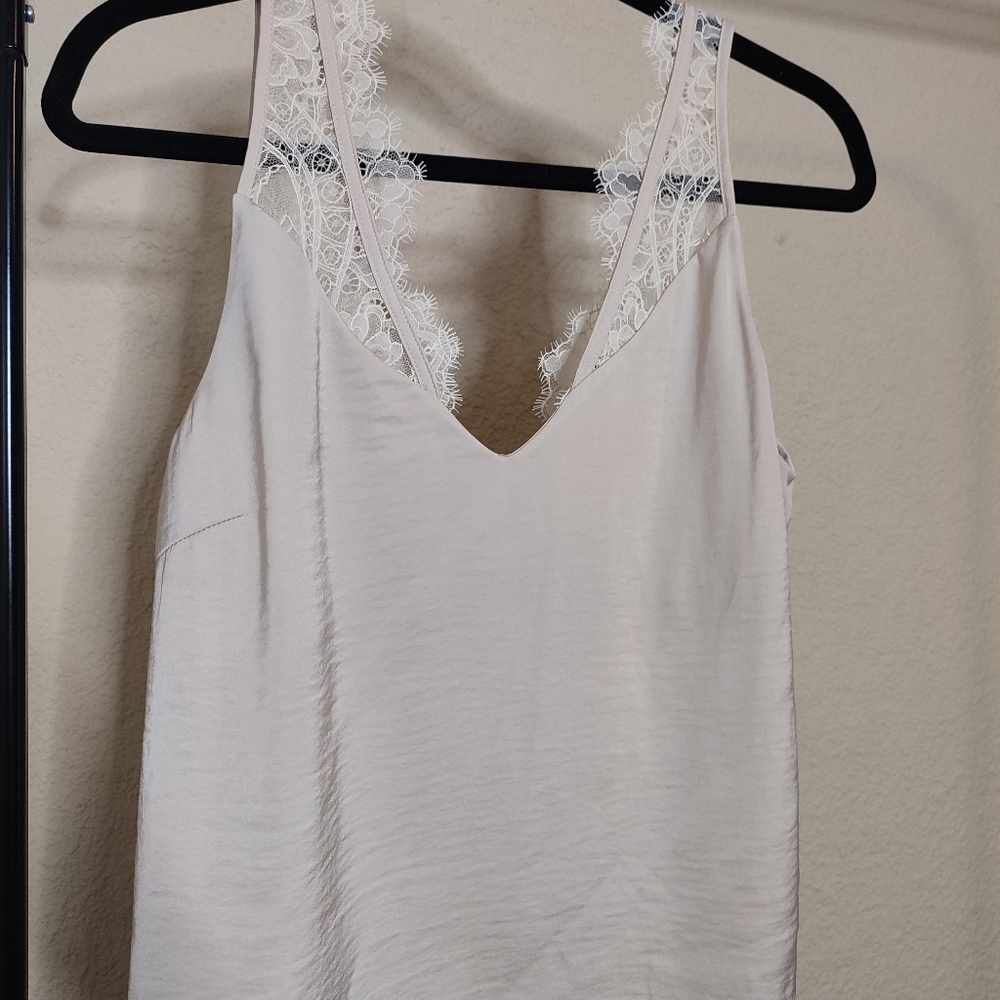 H&M Satin and Lace Sleeveless Blouse